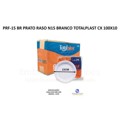 PRF-15 BR PRATO FUNDO N15 BRANCO TOTALPLAST CX 100X10