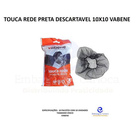 TOUCA REDE PRETA DESCARTAVEL FD.10X10 VABENE