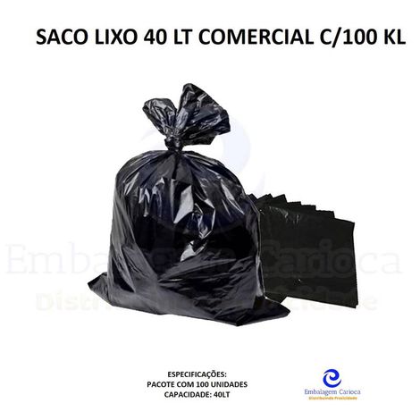 SACO LIXO 40 COMERCIAL LT C/100 KL