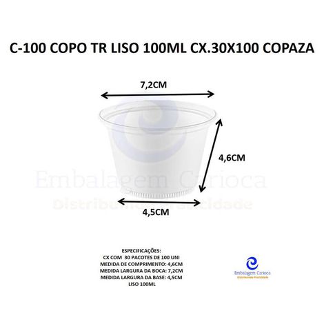 C-100 COPO TR LISO 100ML CX.30X100 COPAZA