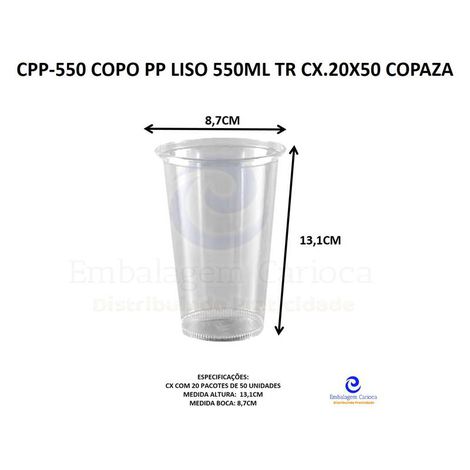 CPP-550 COPO PP LISO 550ML TR CX.20X50 COPAZA