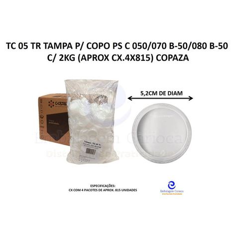 TC 05 TR TAMPA  P/ COPO PS C 050/070 B-50/080 B-50 C/ 2KG (APROX CX.4X815) COPAZA