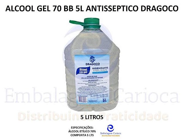 ALCOOL GEL 70 BB 5L ANTISSEPTICO DRAGOCO