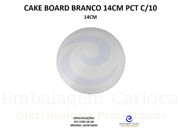 CAKE BOARD BRANCO 14CM PCT C/10