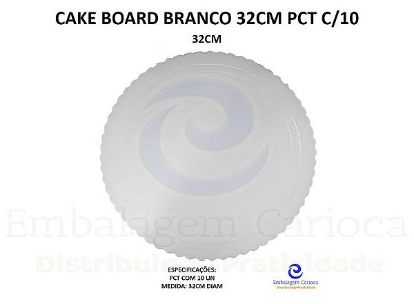CAKE BOARD BRANCO 32CM PCT C/10