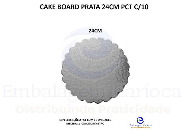 CAKE BOARD PRATA 24CM PCT C/10
