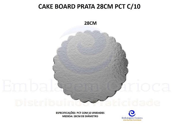 CAKE BOARD PRATA 28CM PCT C/10