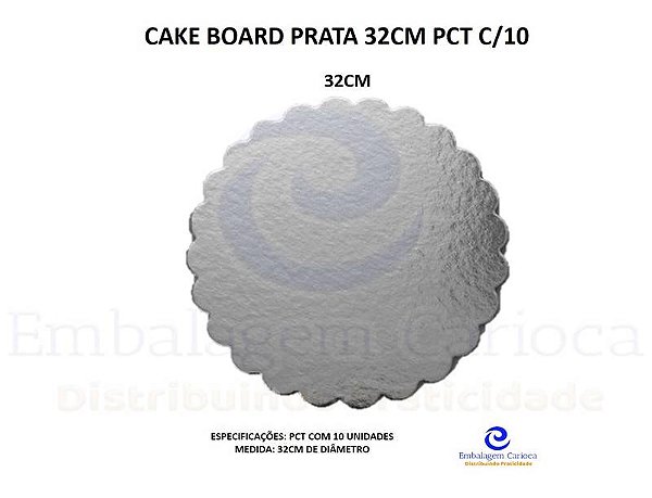 CAKE BOARD PRATA 32CM PCT C/10