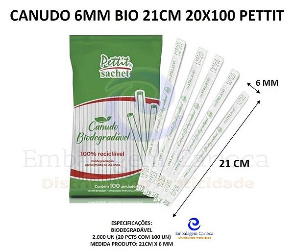 CANUDO 6MM BIO 21CM 20X100 PETTIT