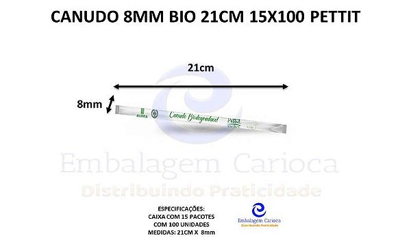 CANUDO 8MM BIO 21CM 15X100 PETTIT