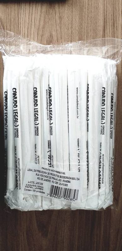 CANUDO JUMBO PAPEL BRANCO BIO 10MM  CX.10X100 CANUDO LEGAL