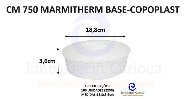 CM 750 MARMITHERM BASE REDONDA FD.2X50 COPOPLAST 18,8X3,6