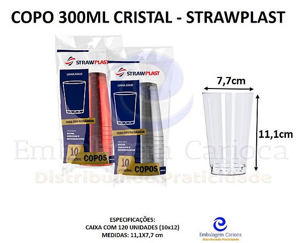 COPO 300ML CRISTAL 12X10 STRAWPLAST 462