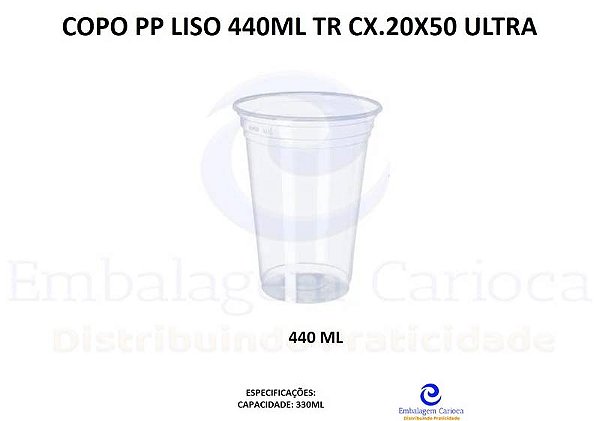 COPO PP LISO 440ML TR CX.20X50 ULTRA