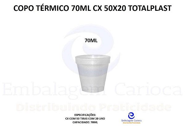 COPO TERMICO 70ML CX 50X20 TOTALPLAST
