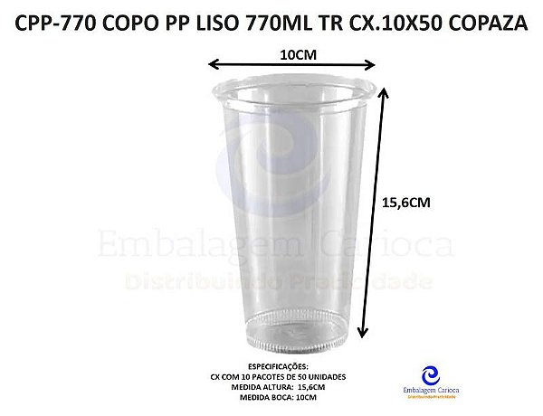 CPP-770 COPO PP LISO 770ML TR CX.10X50 COPAZA