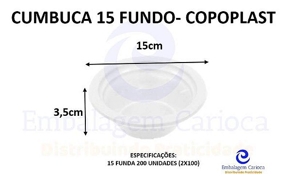 CUMBUCA 15 FUNDO FD.2X100 COPOPLAST