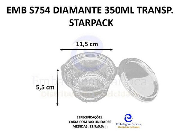 EMB S754 (750) DIAMANTE 350ML TRANSP. CX C/300 STARPACK