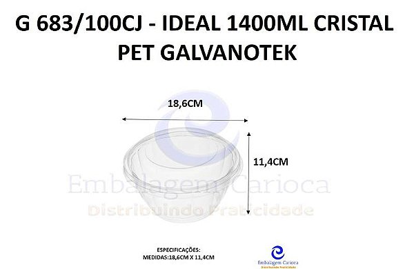 G 683/100CJ - IDEAL 1400ML CRISTAL PET GALVANOTEK