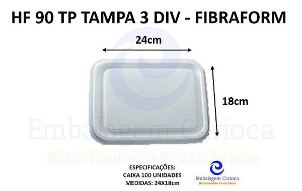 HF 90 TP TAMPA 3 DIV FIBRAFORM 24CM X 18CM CX100UN