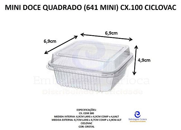 MINI DOCE QUADRADO (641 MINI) CX.300 CICLOVAC