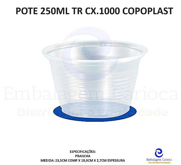 POTE 250ML TR CX.1000 COPOPLAST