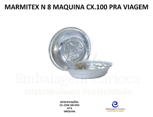 PRATO 185 MAQUINA PRA VIAGEM CX.100 (MARMITEX N° 8)