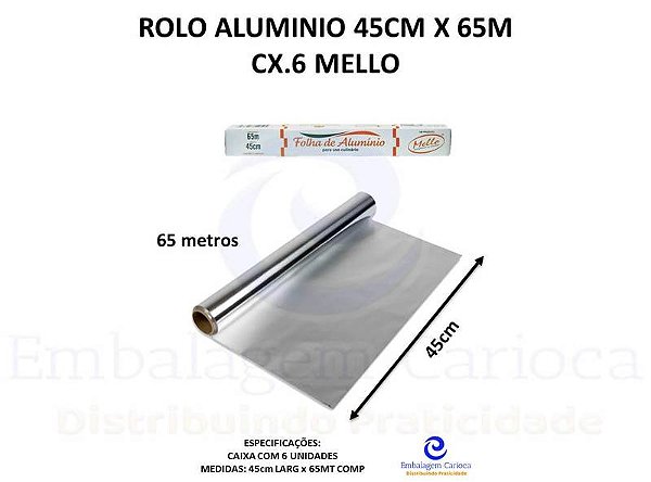 ROLO ALUMINIO 45CM X 65MT CX.6 MELLO