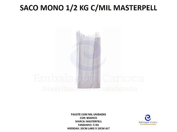 SACO MONO 1/2 KG C/MIL MASTERPELL