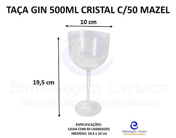TACA GIN 500ML CRISTAL C/50 MAZEL
