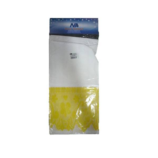 TOALHA MESA 70X70 LEITOSA DECORADA AMARELA C/ 10 UND