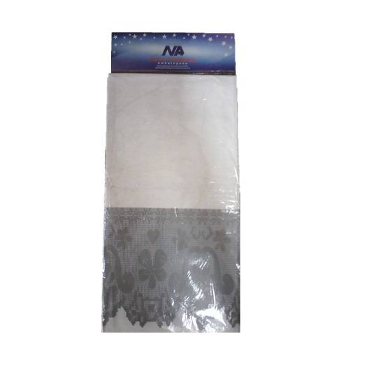 TOALHA MESA 80X80 LEITOSA DECORADA PRATA PCT C/10 UND