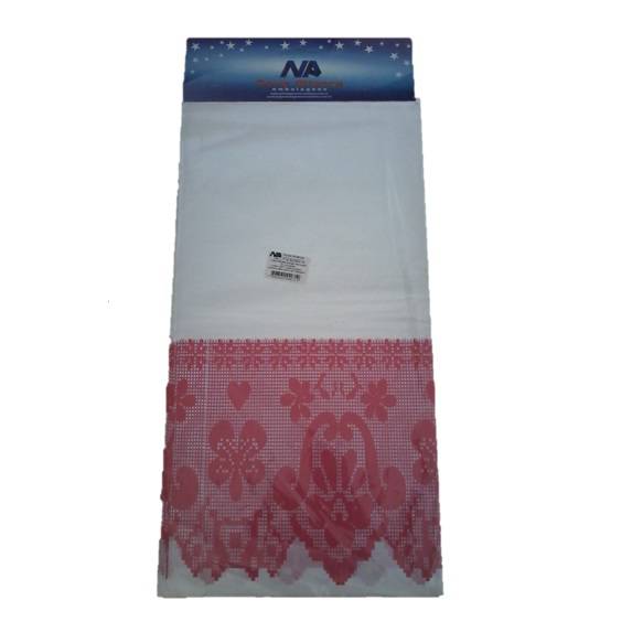 TOALHA MESA 80X80 LEITOSA DECORADA ROSA CLARO PCT C/10 UND