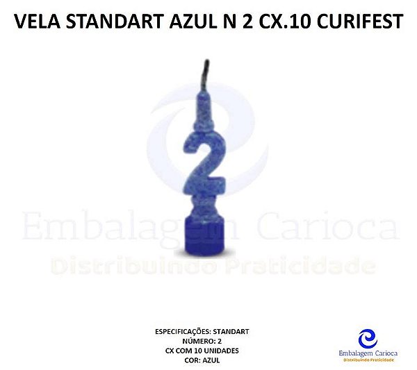 VELA STANDART AZUL N 2 CX.10 CURIFEST