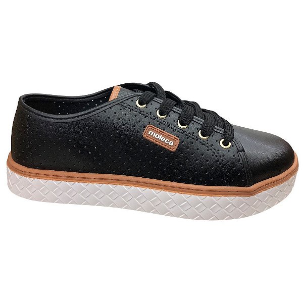 Tênis Feminino Moleca Casual Np Turim Microperfuros Np Turim - 5712.205 - Preto