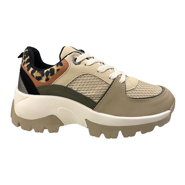 Tênis Feminino Via Marte Casual - 23-1309-05 - Bege