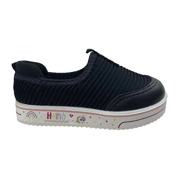 Tênis Infantil Menina Molekinha Casual - 2131.1124 - Preto