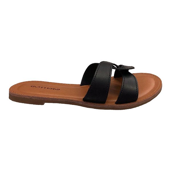 Rasteira Feminina Bottero Couro - 359202-10 - Preto