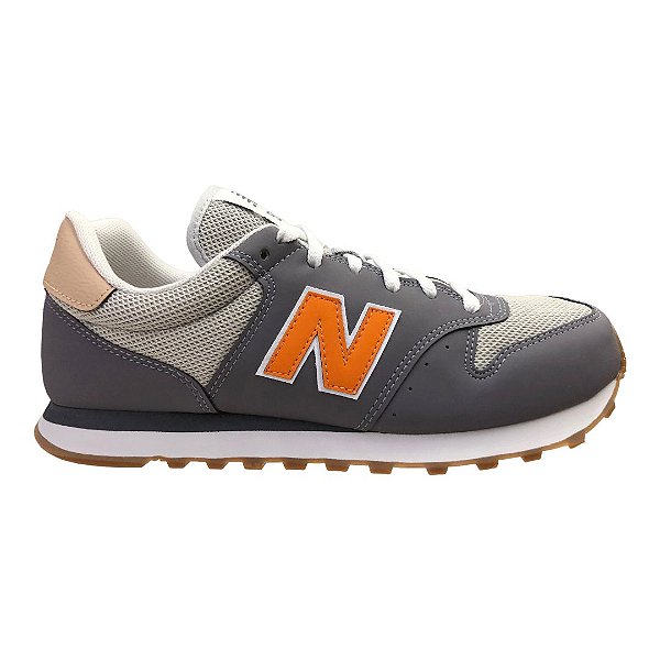 Tênis Masculino New Balance Lifestyle - GM500AB2 - Cinza-Laranja