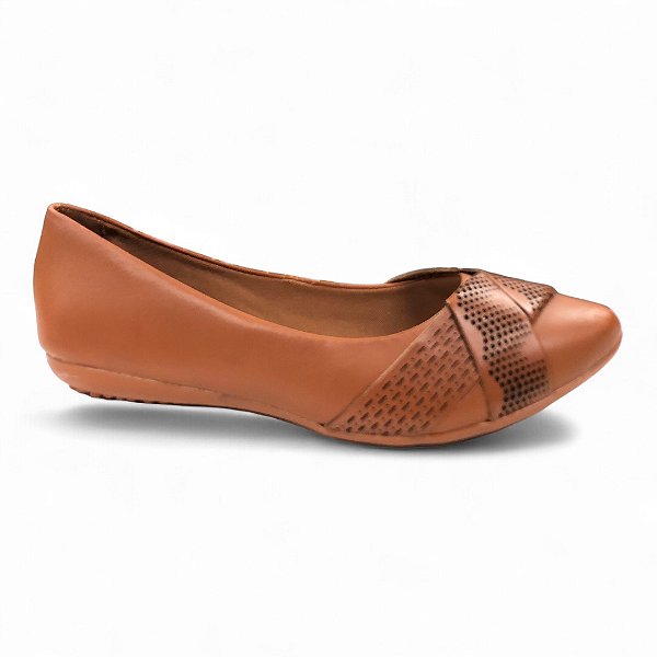 Sapatilha Feminina Bottero Couro - 353307-5 - Marom
