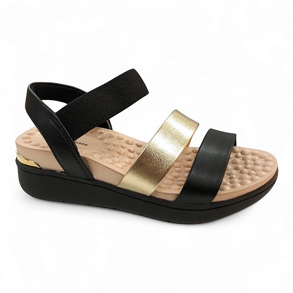 Sandália Feminina Modare - 7151.119 - Dourado-Preto