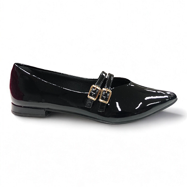 Sapatilha Feminina Sua Cia Verniz Bico Fino - 8117.15937 - Preto