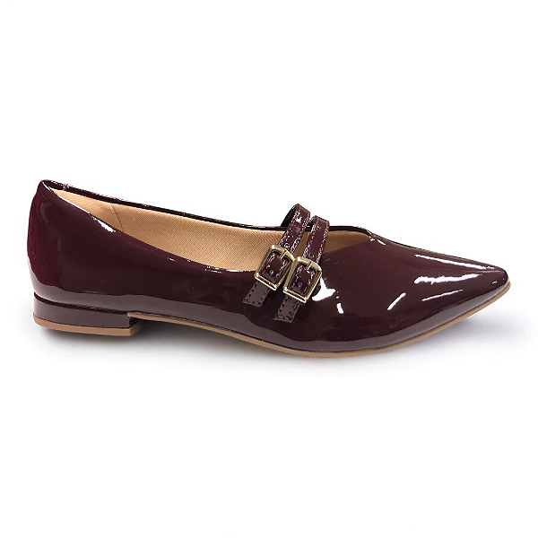 Sapatilha Feminina Sua Cia Verniz Bico Fino - 8117.15937 - Vermelho