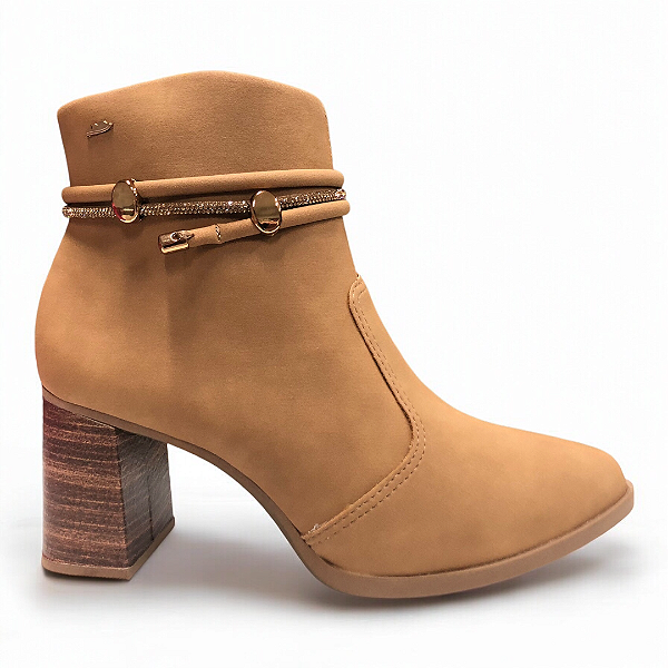 Bota Feminina Dakota Cano Baixo Salto Grosso - G9901 - Marrom