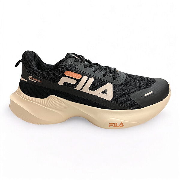 Tênis Feminino Fila Progress Lite - F02TR00046-6461 - Preto-Bege-Cobre