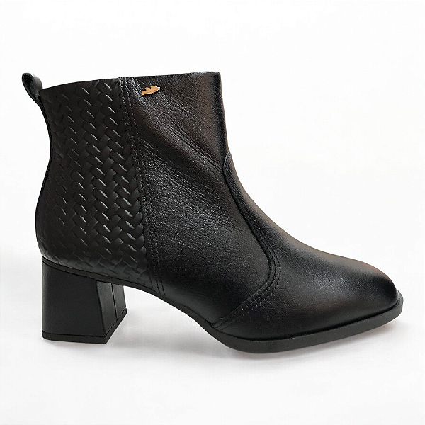 Bota Feminina Dakota Couro Cano Curto - D0372 - Preto