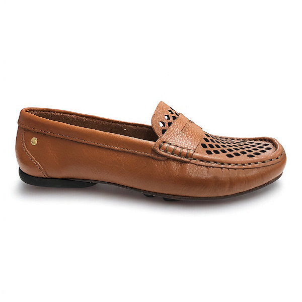 Sapato Feminino Andacco Mocassim Couro - 45020 - Marrom