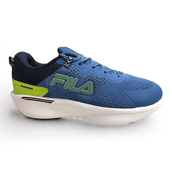 Tênis Masculino Fila Duality 2 - F01R00165-6850 - Azul-Verde Limão