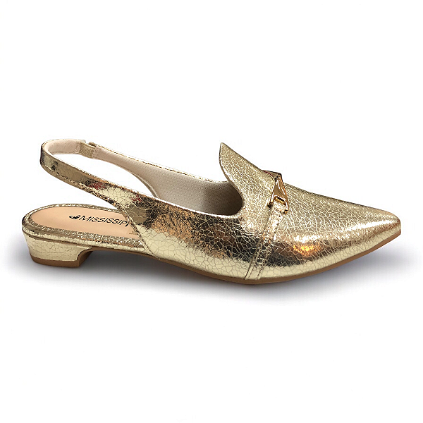 Sapato Feminino Mississipi Slingback - ME233 - Dourado
