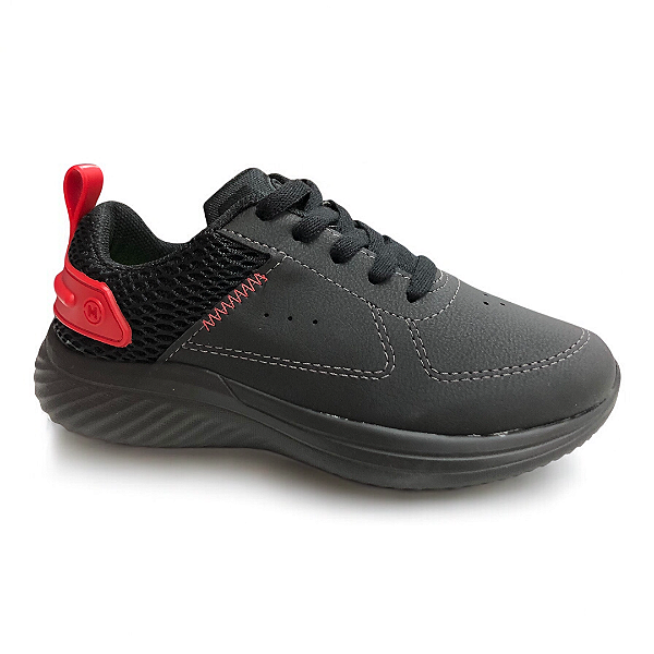 Tênis Menino Infantil Molekinho - 2832.330 - Preto-Vermelho